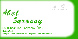 abel sarossy business card