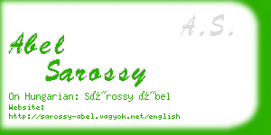 abel sarossy business card